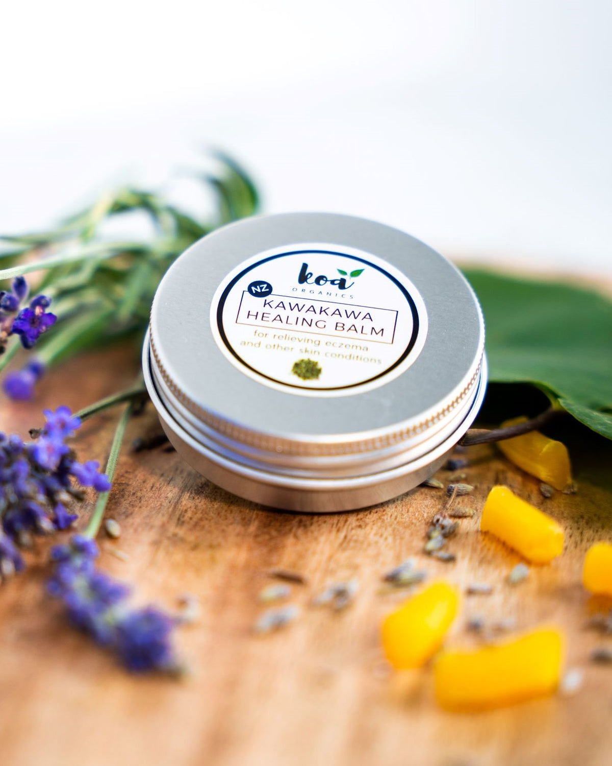 Natural and organic Kawakawa Balm with NZ beeswax heals eczema and dry itchy skin